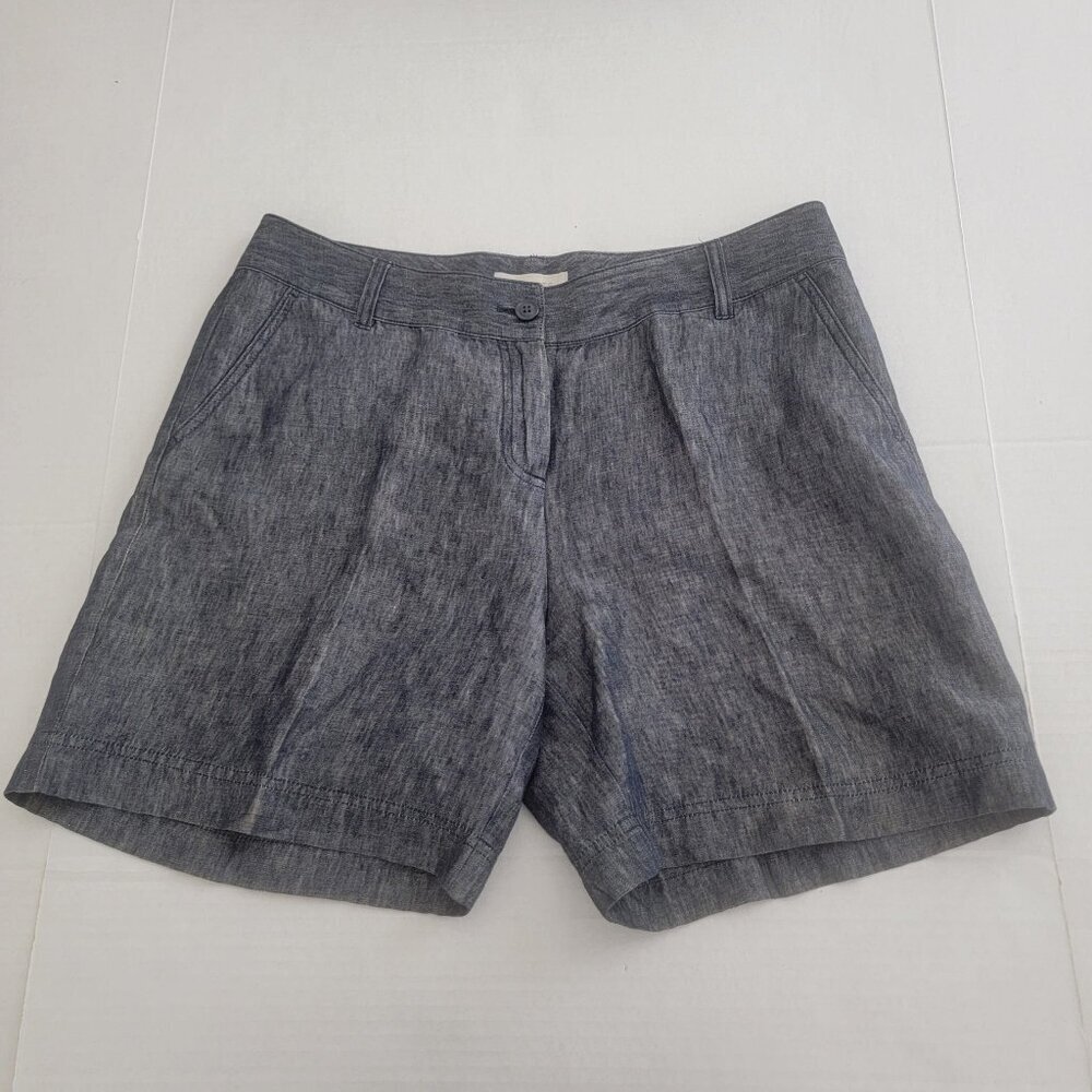 Talbots Linen/Cotton Dark Chambray Shorts Size 12